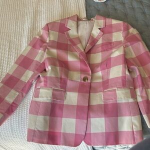 Liz Claiborne gingham pink blazer